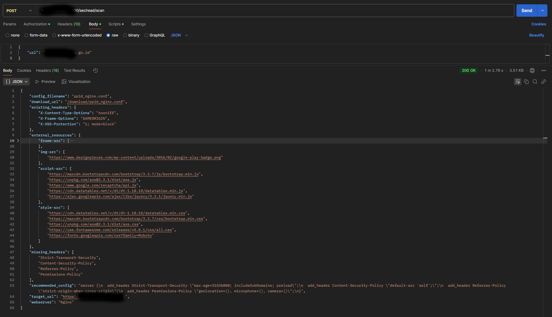 SecValidator API: Security Header Analyzer